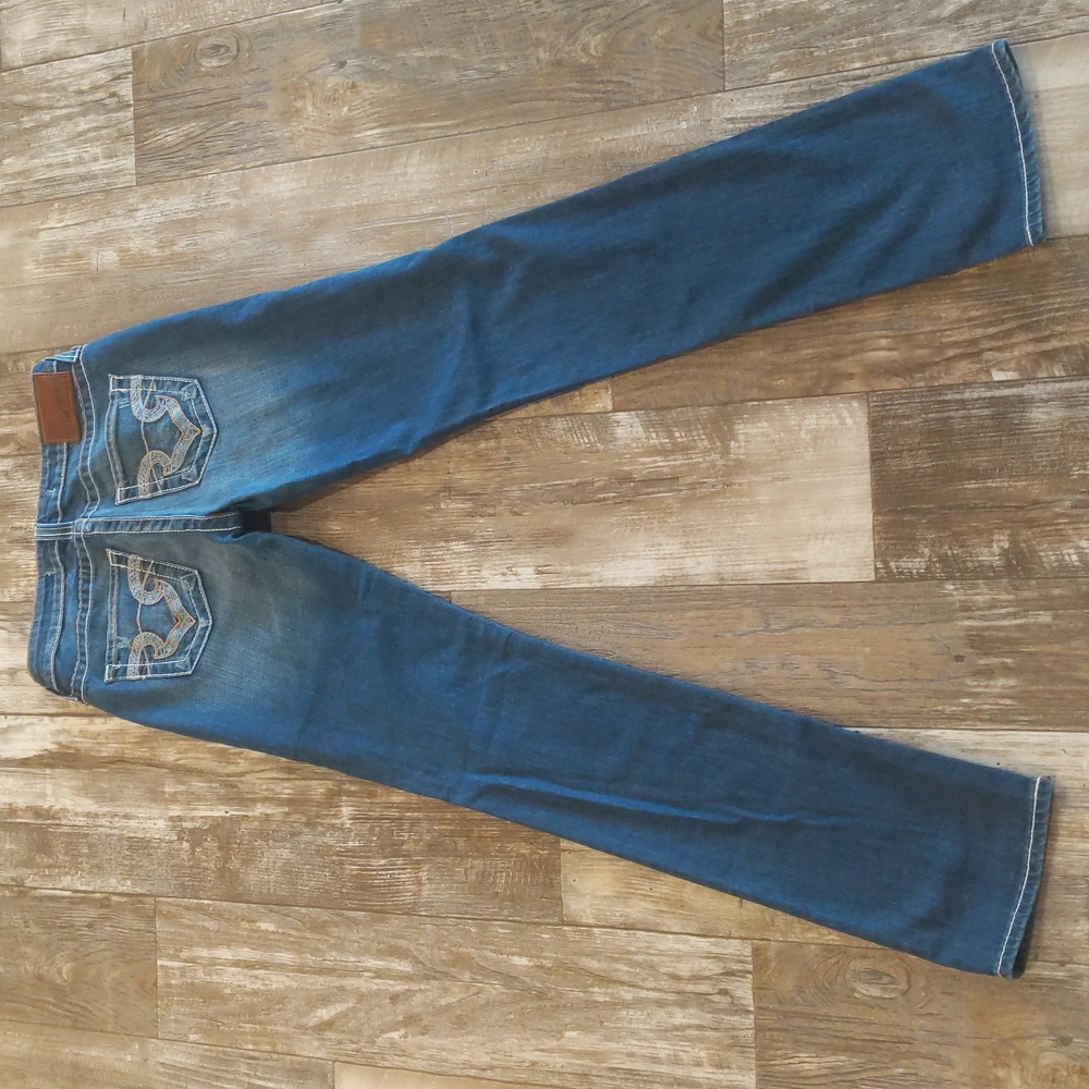 BIG STAR Nina mid-rise straight medium wash jeans The Buckle 27L sz 27x36L TALL - Picture 4 of 16